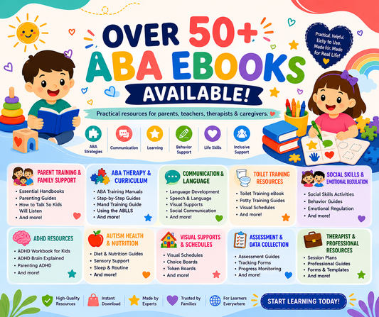 50+ ABA eBooks Collection | Autism Resources for Parents, Teachers & Therapists (Digital Download)